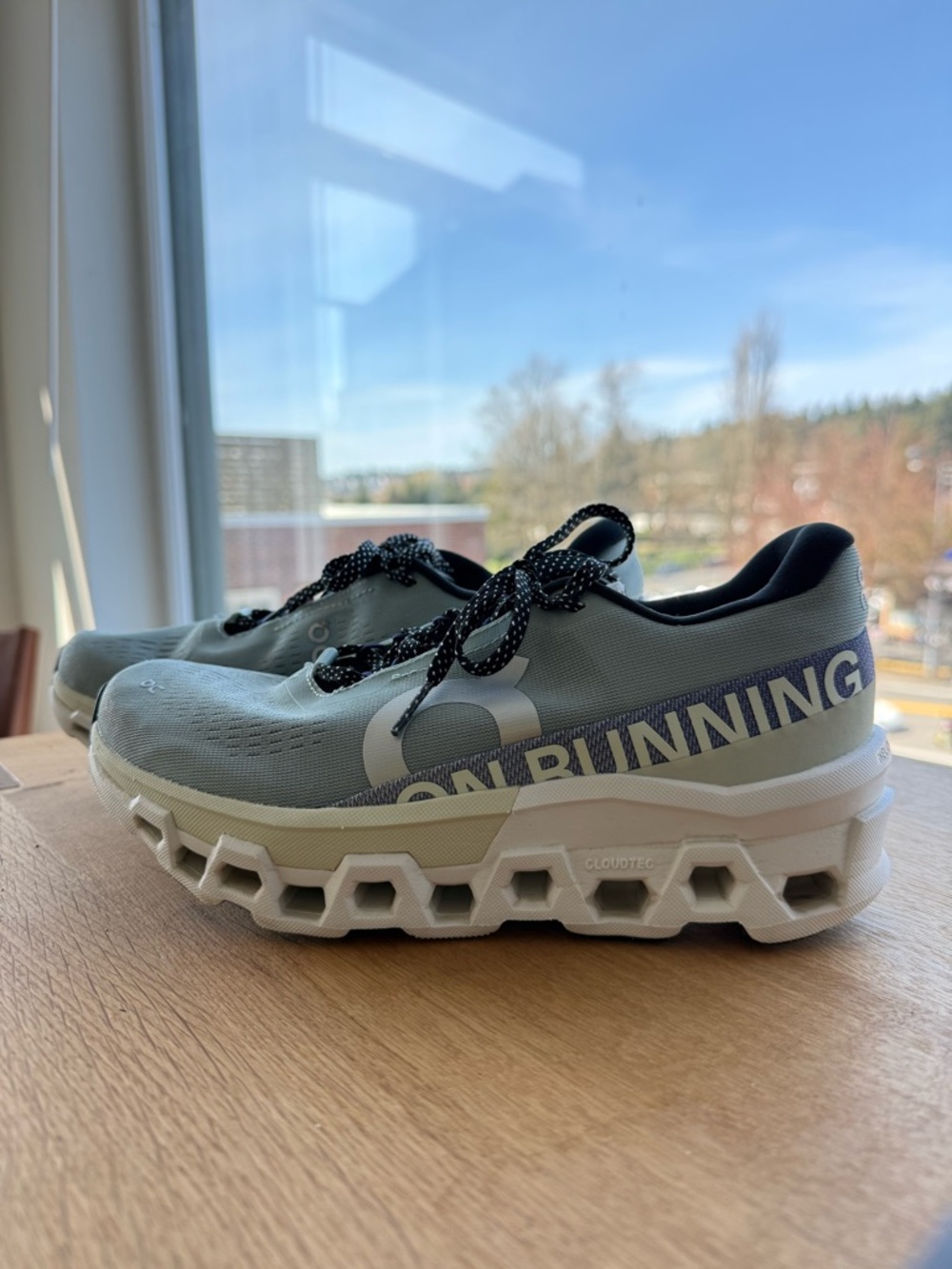 On Cloudmonster 2, Mineral/Aloe (Women’s 7.5)